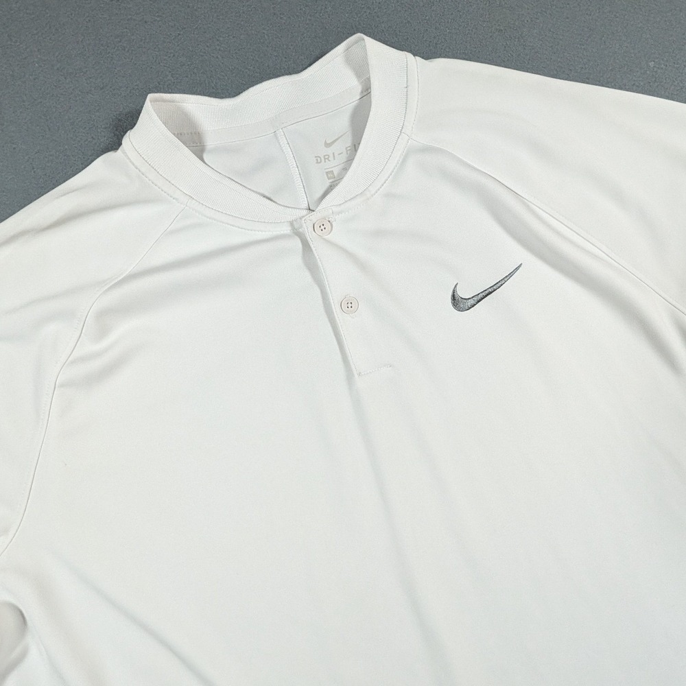 Nike Dri-FIT Polo Shirt Mens XL White Blade Collar 929142-101 Short Sleeve